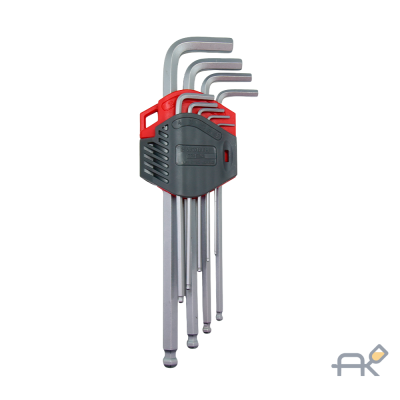 Набор угловых винтовертов Red Stripe. HEX. со сферической головкой. экстра длинные. 1.5-10мм(575243 100)